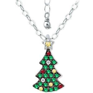 Giani Bernini Multi-Stone Christmas Tree Pendant Necklace Sterling Silver NEW